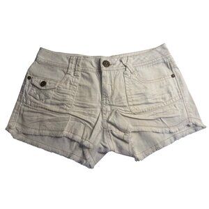 REWASH Women's SZ 0 White Denim Shorts Distressed Raw Hem Boho Western Cowgirl